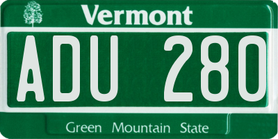 VT license plate ADU280