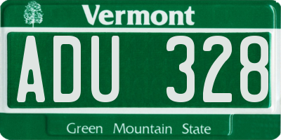 VT license plate ADU328