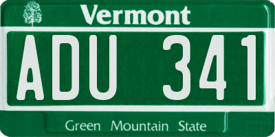 VT license plate ADU341