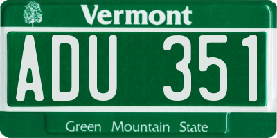 VT license plate ADU351