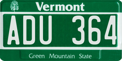 VT license plate ADU364