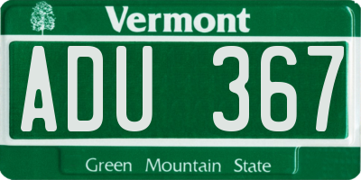 VT license plate ADU367