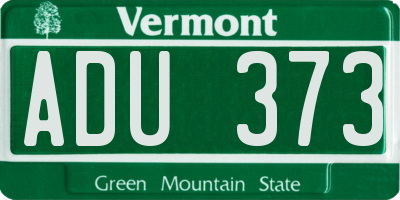 VT license plate ADU373