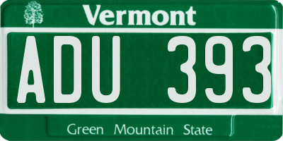 VT license plate ADU393
