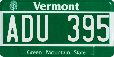VT license plate ADU395