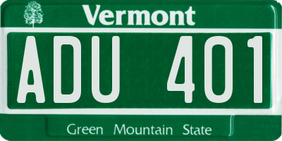 VT license plate ADU401