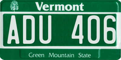 VT license plate ADU406
