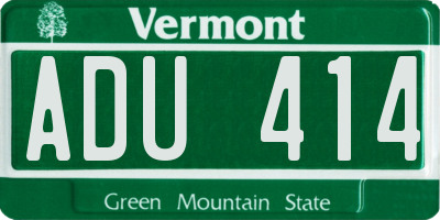 VT license plate ADU414