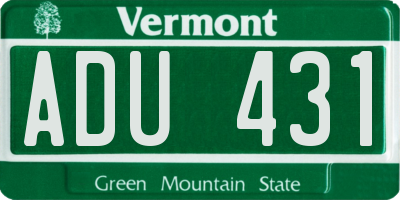 VT license plate ADU431