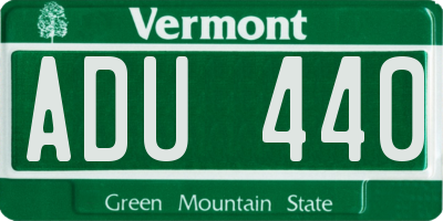 VT license plate ADU440