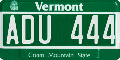VT license plate ADU444