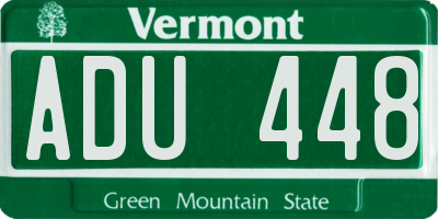 VT license plate ADU448