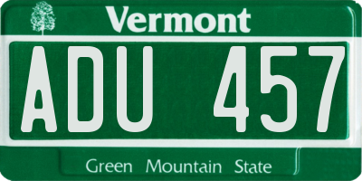 VT license plate ADU457