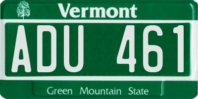 VT license plate ADU461