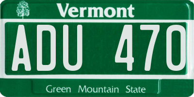 VT license plate ADU470