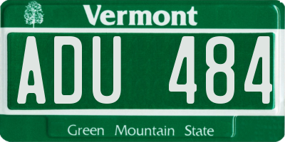 VT license plate ADU484