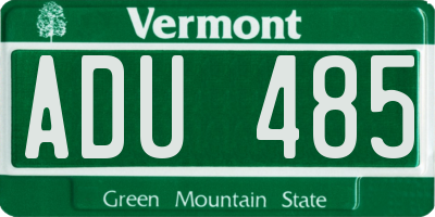 VT license plate ADU485