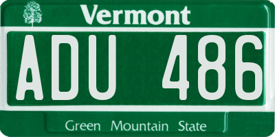 VT license plate ADU486