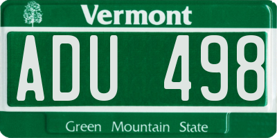 VT license plate ADU498