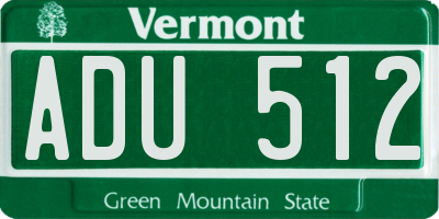 VT license plate ADU512