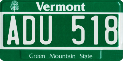 VT license plate ADU518