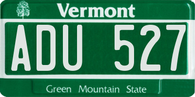 VT license plate ADU527