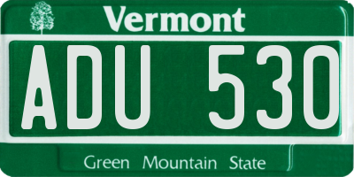VT license plate ADU530
