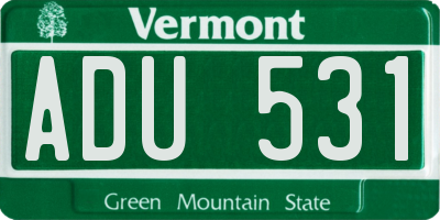 VT license plate ADU531