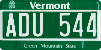VT license plate ADU544