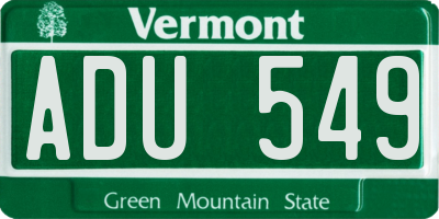 VT license plate ADU549