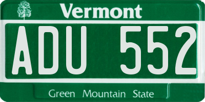 VT license plate ADU552
