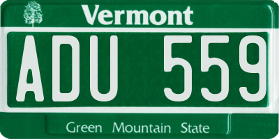 VT license plate ADU559