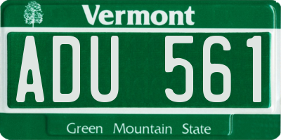 VT license plate ADU561