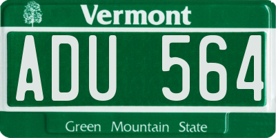 VT license plate ADU564