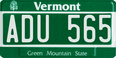 VT license plate ADU565