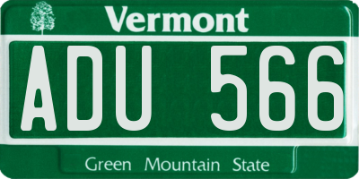 VT license plate ADU566
