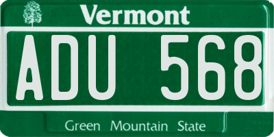 VT license plate ADU568