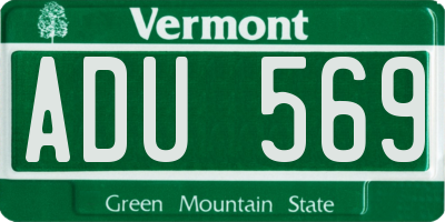 VT license plate ADU569