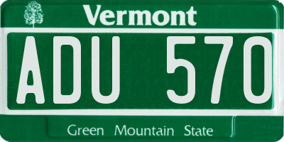 VT license plate ADU570