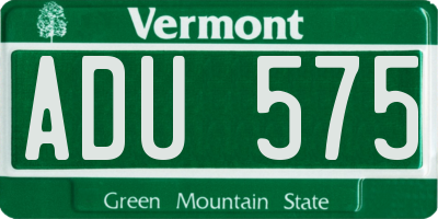 VT license plate ADU575