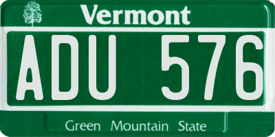 VT license plate ADU576