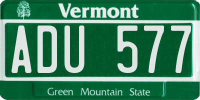 VT license plate ADU577