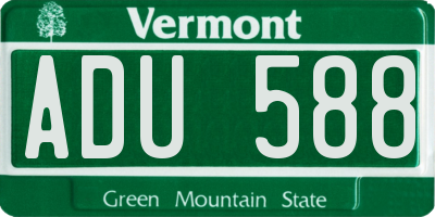 VT license plate ADU588