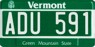 VT license plate ADU591