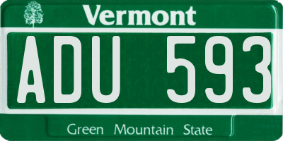 VT license plate ADU593