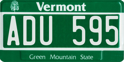 VT license plate ADU595