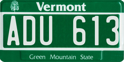 VT license plate ADU613