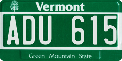 VT license plate ADU615