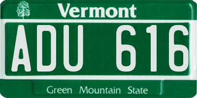 VT license plate ADU616