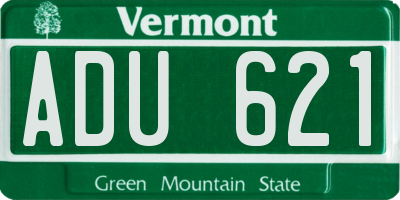 VT license plate ADU621